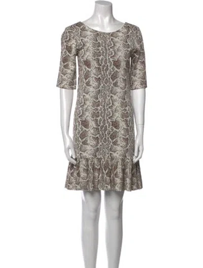 Pre-owned Chloé Animal Print Mini Dress In Neutral