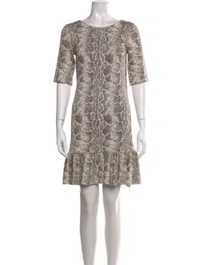 Pre-owned Chloé Animal Print Mini Dress W/ Tags In Neutral