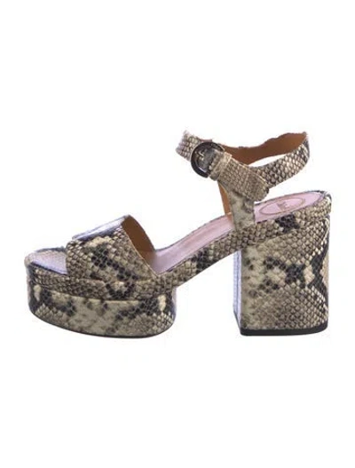 Pre-owned Chloé Animal Print Sandals In Neutral