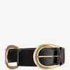 Chloé Anita Belt In Leather And Brass In Black