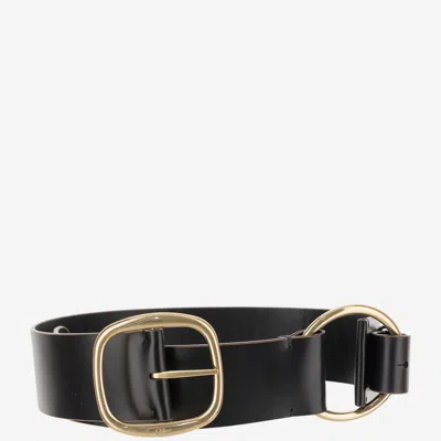 CHLOÉ ANITA BELT IN LEATHER AND BRASS
