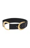 Chloé Anita Double Buckle Leather Belt In Black