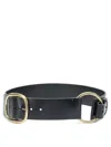 Chloé Anita Low Hip Belt With Engraved Buckle In Black