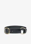 Chloé Anita Leather Belt In Black
