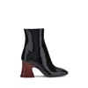 Chloé Janis Ankle Boots With Glossy Calfskin In Black