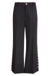 Chloé Cropped Trousers In Wool Grain De Poudre Black Size 12 100% Wool In Black