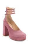 Chloé Ankle Strap Platform Pump In Pink