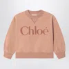 Chloé Antique Pink Sweatshirt With Logo In Pink