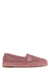 Chloé Antiqued Pink Crochet Isla Espadrilles In Pink