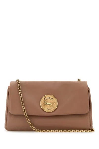 CHLOÉ CHLOÉ ANTIQUED PINK LEATHER MEDIUM HERITAGE SHOULDER BAG