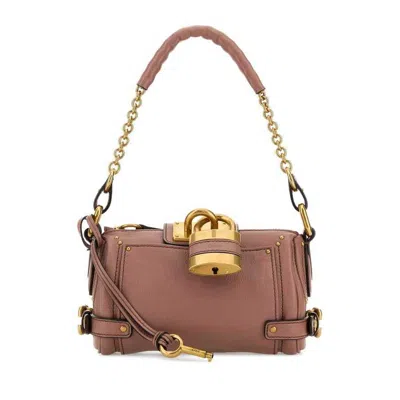 Chloé Antiqued Pink Leather Small Paddington Shoulder Bag Nougat Borse A Mano