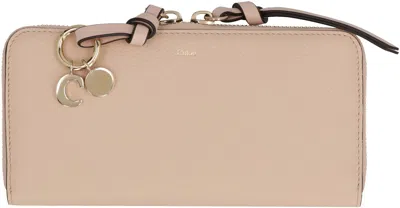 Chloé Antiqued Pink Leather Wallet