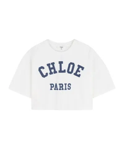 Chloé Appliqué T-shirt In White