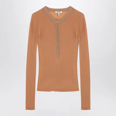 Chloé Chloe Apricot-coloured Ribbed Silk Jersey Women In Orange