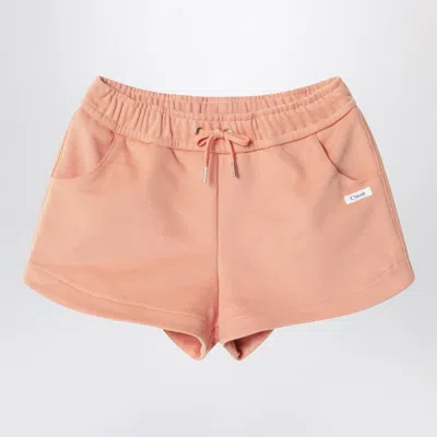 Chloé Kids' Apricot Cotton Shorts In Orange
