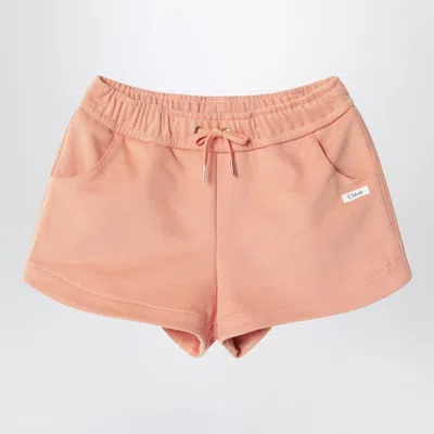 Chloé Apricot Cotton Shorts In Pink