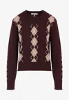 Chloé Chloe Argyle-intarsia Wool And Cashmere-blend Jumper In Burgundy