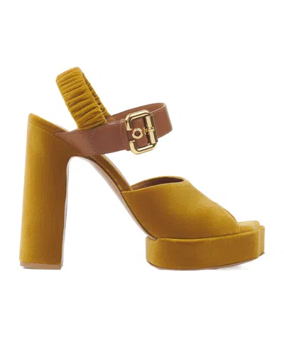 Chloé Aria High Heel Sandals In Gold