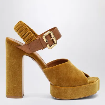 Chloé Aria Platform Sandals In Brown