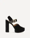 Chloé Paddington Leather-trimmed Velvet Platform Sandals In Black