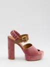 Chloé Aria Ankle-strap Platform Sandals In Pink