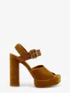Chloé Aria Ankle-strap Platform Sandals In Yellow
