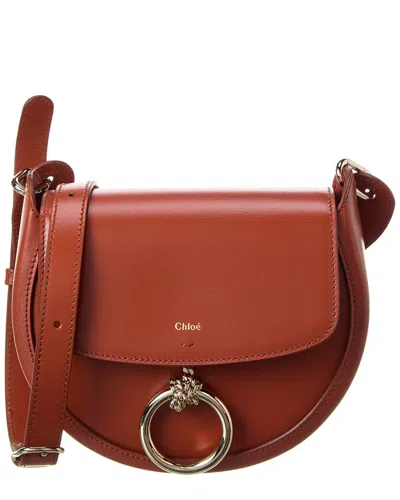 Chloé Compact Arlene Leather Crossbody In Brown