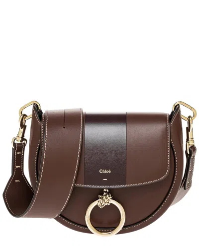 Chloé Arlene Leather Saddle Crossbody Bag In Brown
