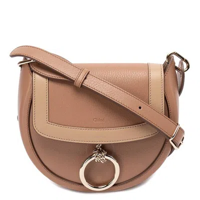 Chloé Chloe Arlene Small Ring Half-moon Crossbody Bag In Brown