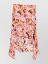 Chloé Asymmetric Floral Print Flowing Skirt In Multi