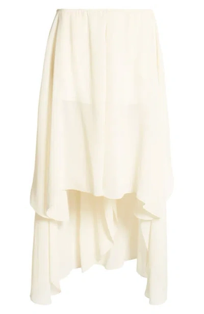 Chloé Asymmetric Silk Georgette Skort In Pristine White