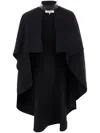 Chloé Asymmetric Wool Cape In Black