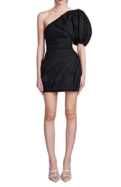Chloé Asymmetrical Mini Dress In Black