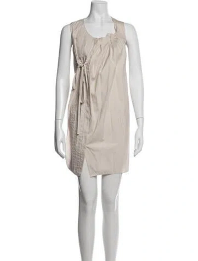 Pre-owned Chloé Asymmetrical Mini Dress In Gray
