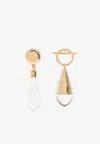 Chloé Asymmetrical Prism-shaped Brass Earrings In Gold