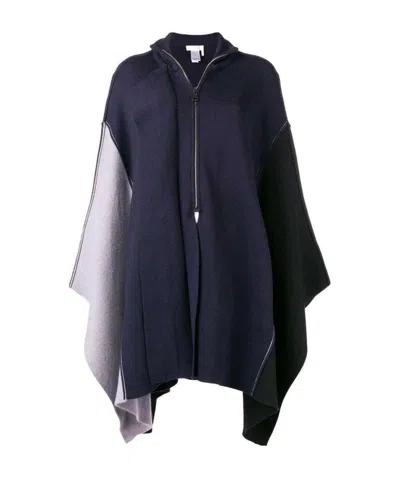 Chloé Asymmetrical Wool Cloak In Black