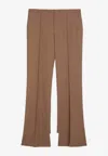 Chloé Asymmetrical Wool Pants In Brown