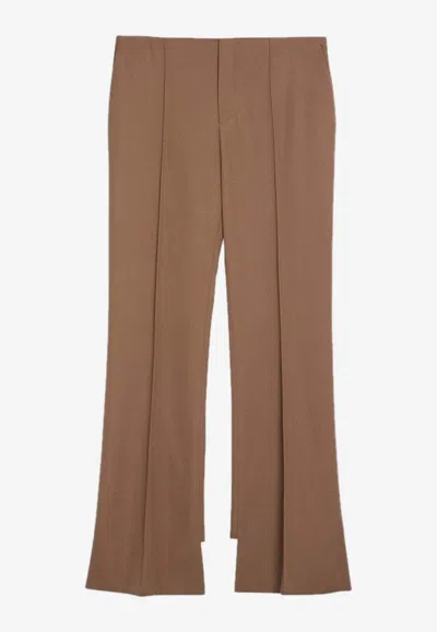 CHLOÉ ASYMMETRICAL WOOL PANTS