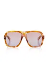 Chloé Aviator-frame Acetate Sunglasses In Yellow