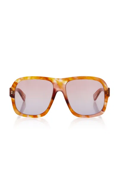 Chloé Aviator-frame Acetate Sunglasses In Yellow