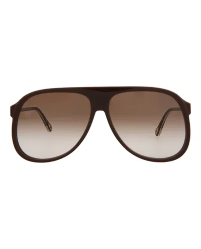 Chloé Aviator-frame Bio Acetate Sunglasses In Brown