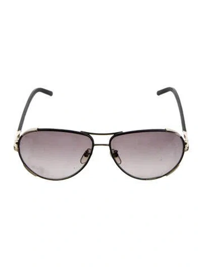 Pre-owned Chloé Aviator Gradient Sunglasses In Black