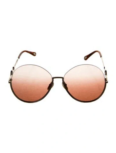 Pre-owned Chloé Aviator Gradient Sunglasses In Brown
