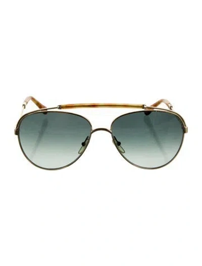 Pre-owned Chloé Aviator Gradient Sunglasses In Gold
