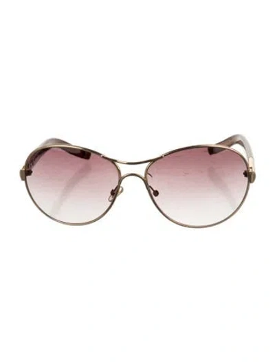 Pre-owned Chloé Aviator Gradient Sunglasses In Gold