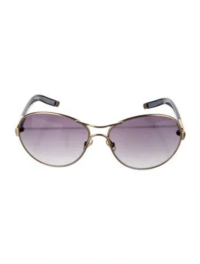 Pre-owned Chloé Aviator Gradient Sunglasses In Gold