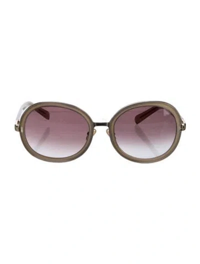 Pre-owned Chloé Aviator Gradient Sunglasses In Gold