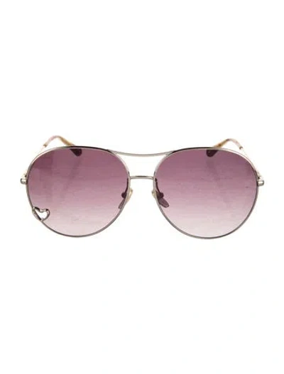 Pre-owned Chloé Aviator Gradient Sunglasses In Gold