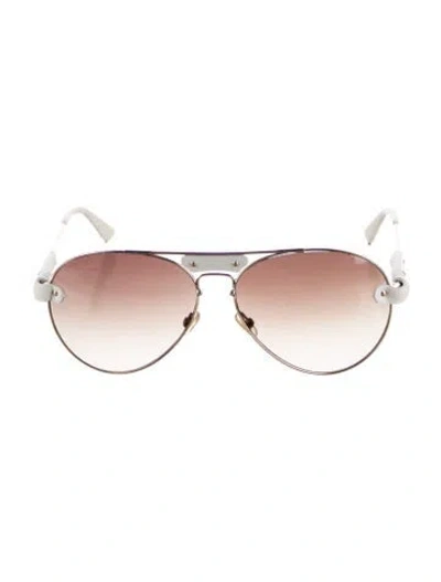 Pre-owned Chloé Aviator Gradient Sunglasses In Gray