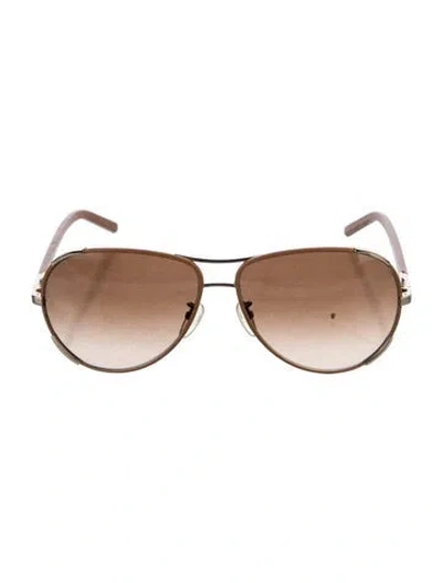 Pre-owned Chloé Aviator Gradient Sunglasses In Neutrals